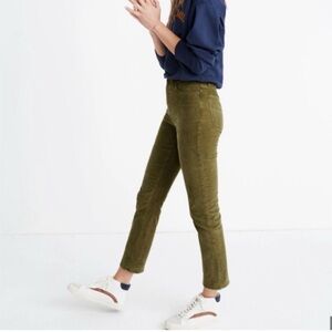 Madewell Olive Corduroy Cropped Pants Classic Straight Size 30